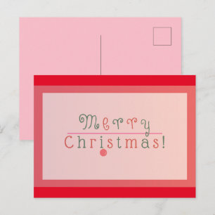 Roter und rosa fröhlicher Merry Christmas & Orname Postkarte