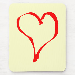 Roter und SahneLiebe-Herz-Entwurf Mousepad