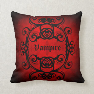 Roter und schwarzer Dekor gotischen Vampirs Kissen