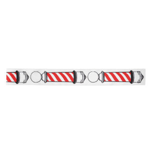 Roter und schwarzer Friseur Pole Satinband