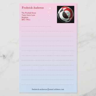 Roter und schwarzer Fußball Briefpapier