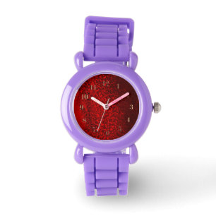 Roter und schwarzer Glitzer Armbanduhr