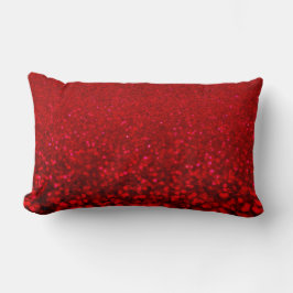 Roter und schwarzer Glitzer Ombre Lendenkissen