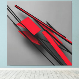 Roter und schwarzer minimalistischer moderner abst leinwanddruck