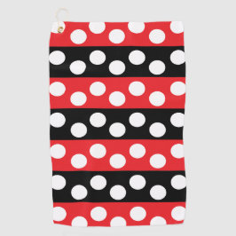Roter und schwarzer Polka-Dot Golfhandtuch