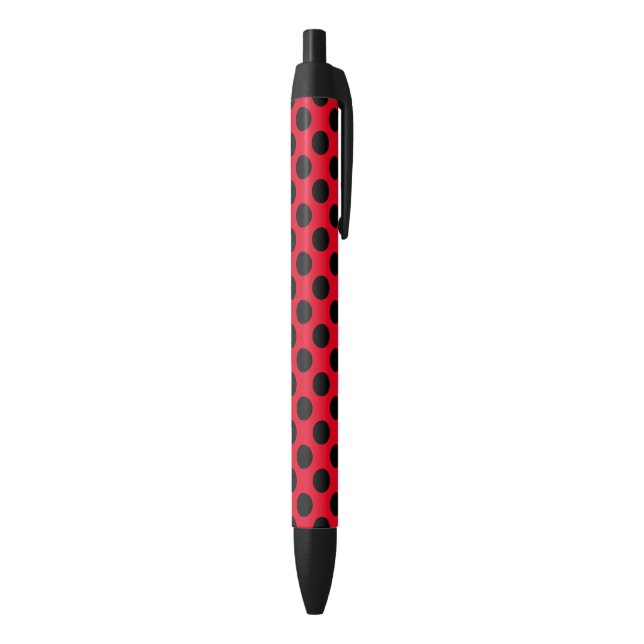 Roter und schwarzer Polka-Dot Kugelschreiber (Unterseite (Vertikal))