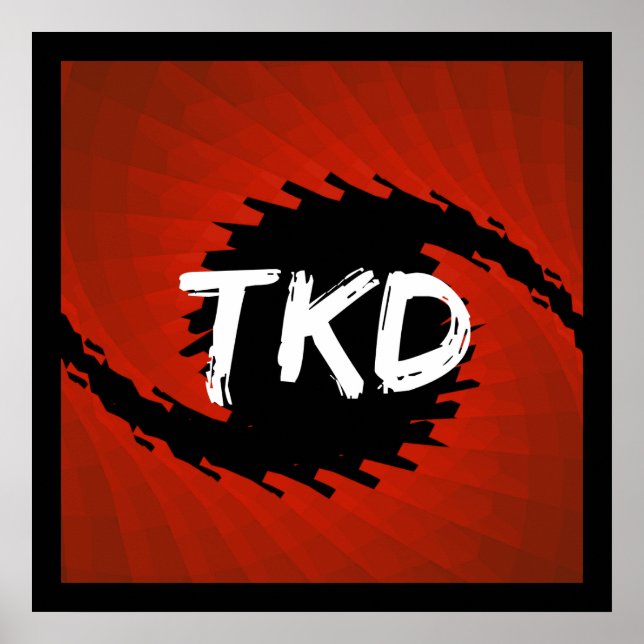 Roter und Schwarzer Taekwondo-Hurrikan Poster (Vorne)
