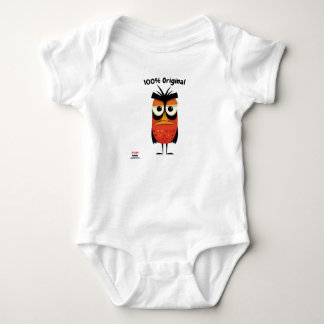 Roter und schwarzer Vogel mit Höhen | Fun Unisex Baby Strampler