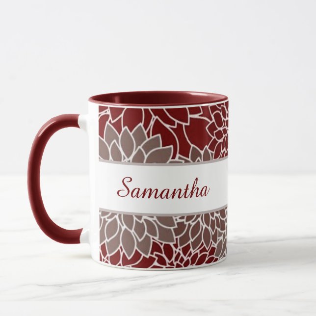Roter und silberner Dahlien Tasse (Links)