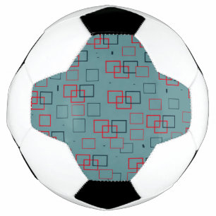 Roter und Türkisgrüner Quadratischer Genuss Fußball