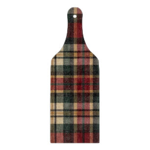 Roter und Waldgrüner Flanell-Karo  Schneidebrett