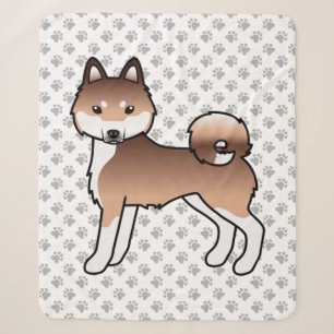 Roter und weißer Alaskan Klee Kai Niedlicher Carto Sherpadecke