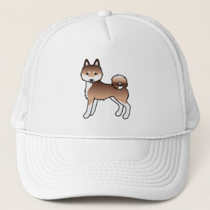 Roter und weißer Alaskan Klee Kai Niedlicher Carto Truckerkappe