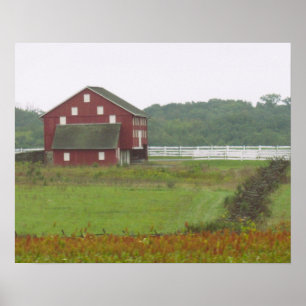 Roter und Weißer Barn Gettysburg, Pennsylvania Poster
