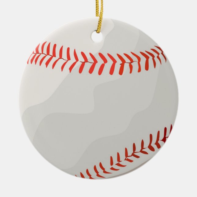 Roter und weißer Baseballball Keramik Ornament (Vorne)