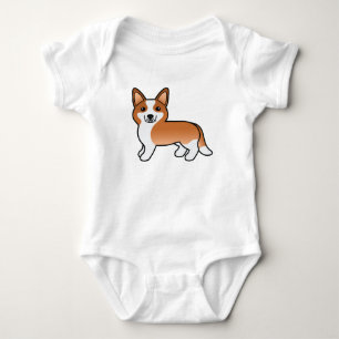 Roter und Weißer Cardigan Welsh Corgi Cartoon Hund Baby Strampler