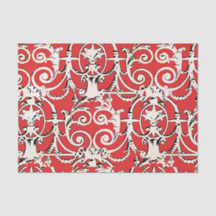 Roter und weißer Damast Seidenpapier