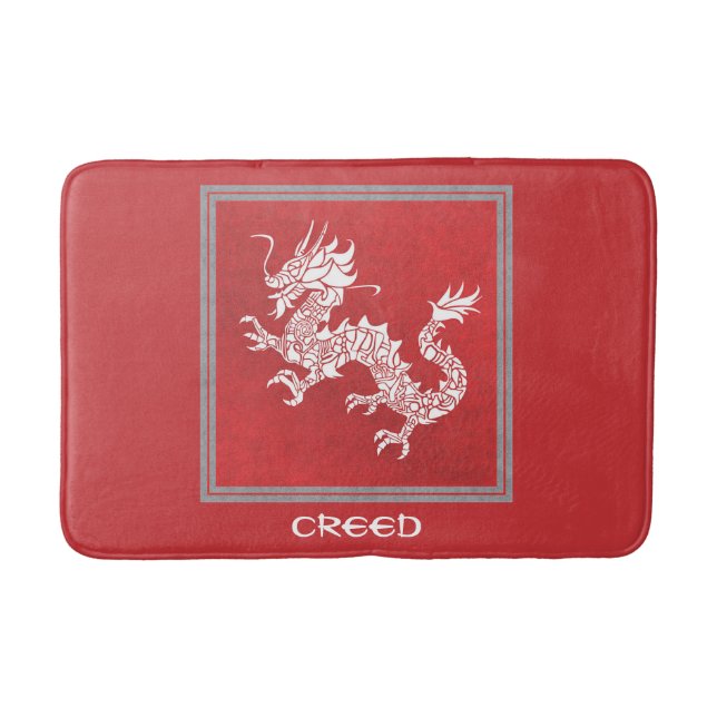 Roter und Weißer Drache auffallend Badematte (Vorderseite)