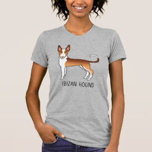 Roter und Weißer Drahthaar-Ibiza-Hund & Text T-Shirt