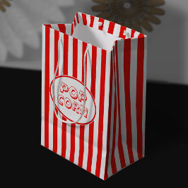 Roter und weißer Film Popcorn Mittlere Geschenktüte
