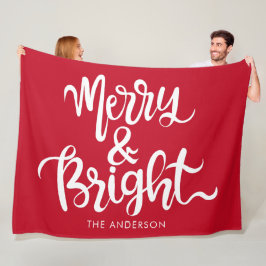 Roter und weißer, glatter Individuelle Name Fleecedecke