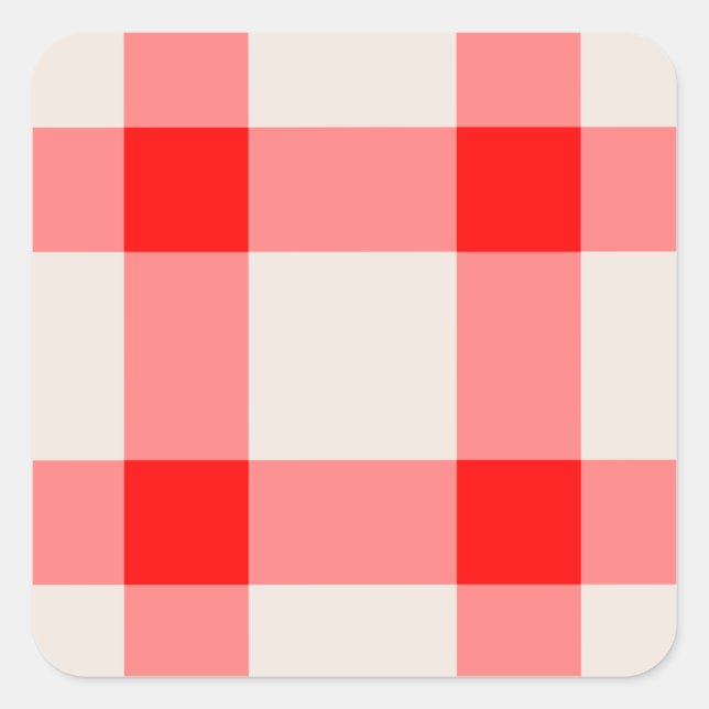 Roter und weißer Hintergrund Quadratischer Aufkleber (Vorderseite)