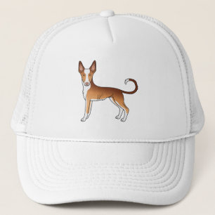 Roter und weißer Ibizan Hound mit glattem Fell Car Truckerkappe