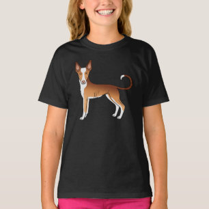 Roter und weißer Ibizener Hund mit glattem Fell Ca T-Shirt