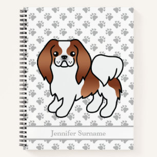 Roter und weißer japanischer Kinokartoon Hund & Te Notizbuch