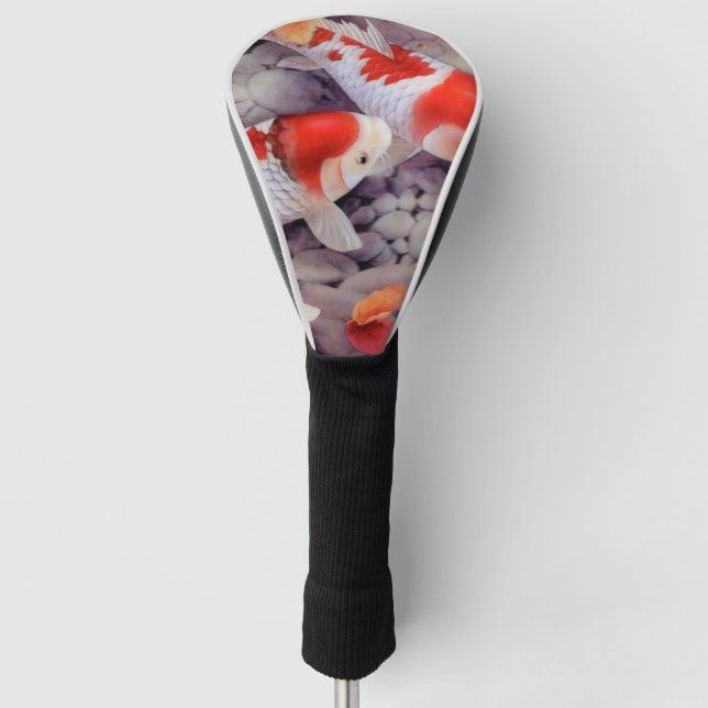 Roter und weißer Koi Fisch-Teich Golf Headcover (Vorderseite)