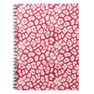 Roter und weißer Leoparddruck Notizblock