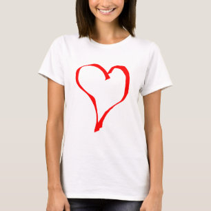 Roter und weißer Liebe-Herz-Entwurf T-Shirt