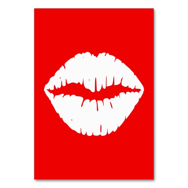 Roter und weißer Lippenstift Tischnummer (Vorderseite)