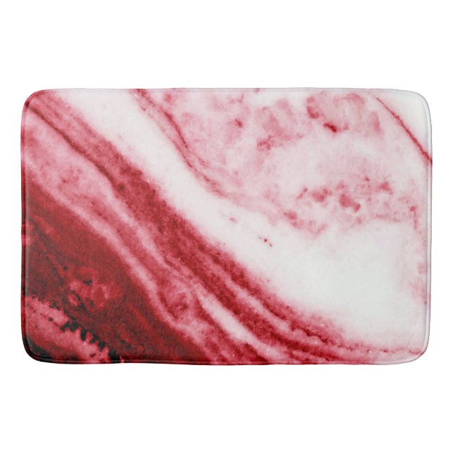 Roter und weißer Marmor Badematte (Vorderseite)