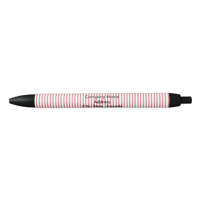 Roter und weißer Nadelstreifen-Stift Kugelschreiber (Vorderseite)