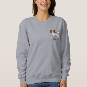 Roter und weißer Papillon Süßer Hund mit individue Sweatshirt