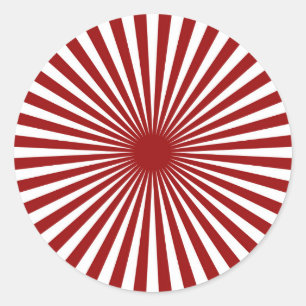 Roter und weißer Pinwheel Runder Aufkleber