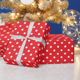 Roter und weißer Poke A Dots Geschenkpapier
