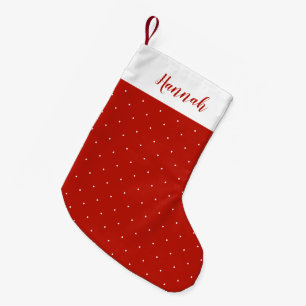 Roter und weißer Polka-Dot Kleiner Weihnachtsstrumpf