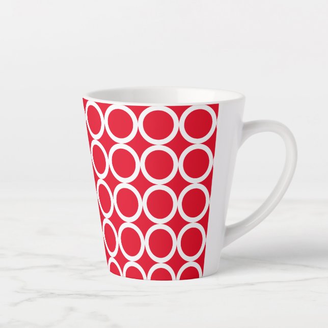 Roter und weißer Polka-Dot Milchtasse (Rechts)