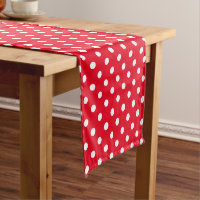 Roter und weißer Polka-Punkttisch