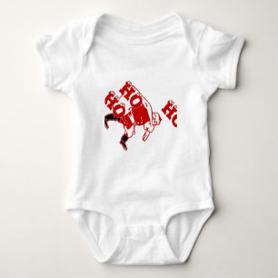 Roter und weißer Santa läuft Ho Ho Ho Kunstposter Baby Strampler