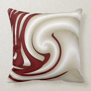 Roter und weißer Spiralwirbel Kissen