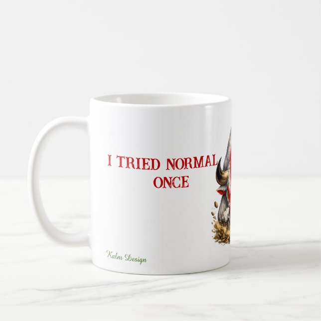 Roter und Weißer Stier  Kaffeetasse (Links)