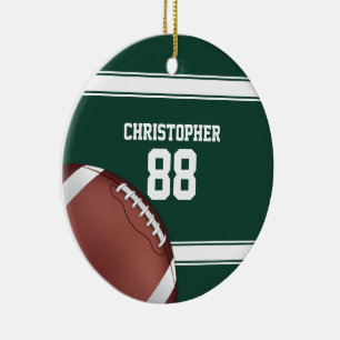 Roter und weißer Streifen Jersey Grid Eisen Fußbal Keramik Ornament