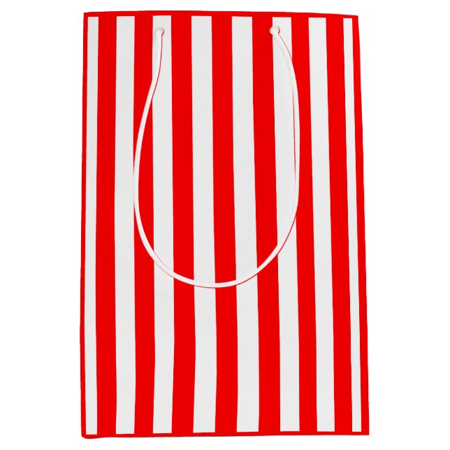 Roter und weißer Streifen Mittlere Geschenktüte (Vorderseite)