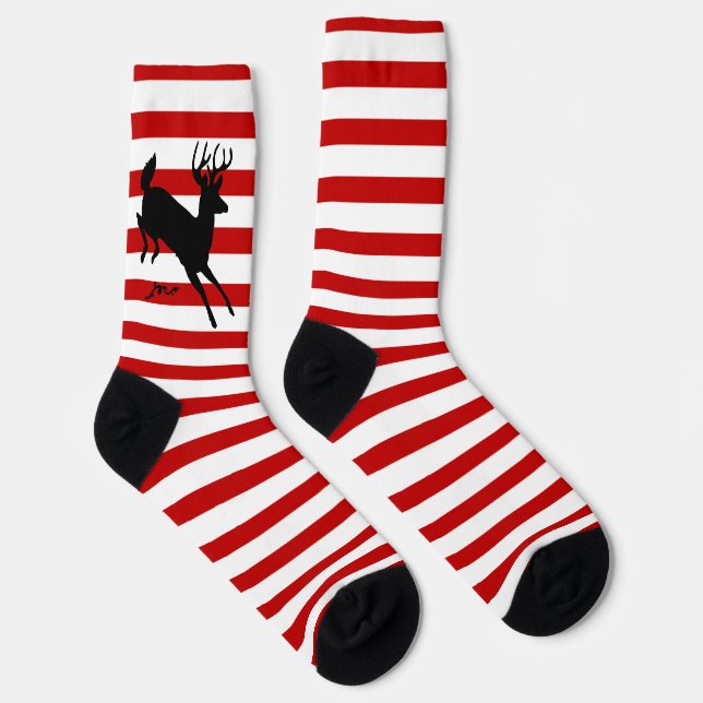 Roter und weißer Streifen Socken (Rechts)