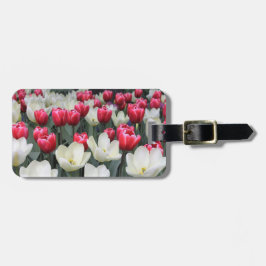 Roter und weißer Tulpe-Gepäck-Umbau personalisiert Gepäckanhänger