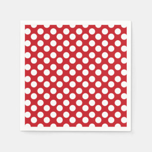 Roter und weißer Tupfen-Papierserviette Serviette