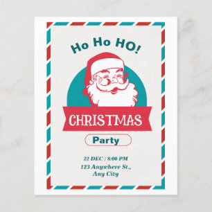 Roter und Weißer Vintage-Weihnachtsmann-Weihnachts Flyer